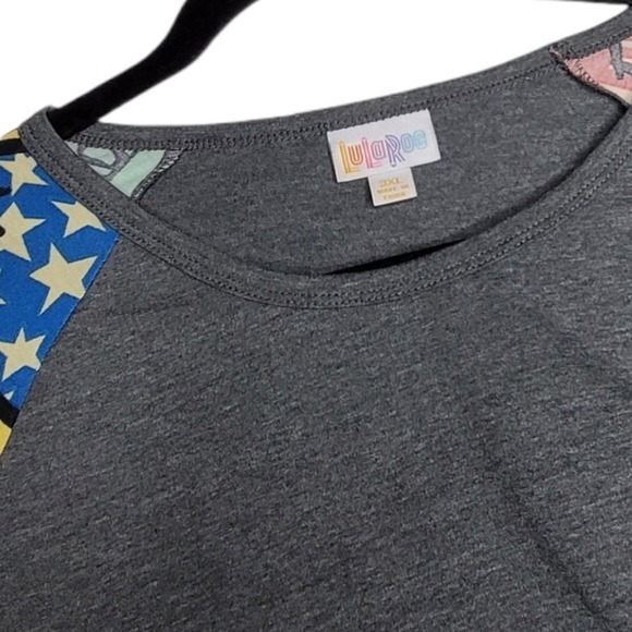 LuLaRoe Americana Randy Tee Rare Unicorn HTF Bows - Picture 5 of 6